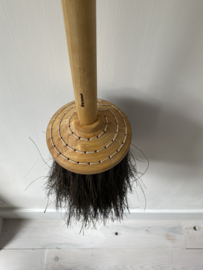 IH011 Handmade broom of oiled birch and Arenga   Fiber. Pick up at my store only.