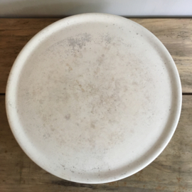 AW20110619 Antique French cake plate stamp - Opaque de Sarreguemines - period: 1875-1900 beautifully weathered and in perfect condition! Size: 11 cm. high / cross-section: 37 cm.