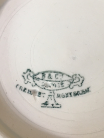 AW20110408 Oude Franse zalfpot met stempel Creil et Montereau periode: 1884-1920 in mooie staat! Afmeting: 7,5 cm. hoog / 9 cm. doorsnede.