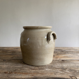 AW20111123 Old French grès pottery pot in beautiful condition! Size: 21 cm high / 17.5 cm cross section.