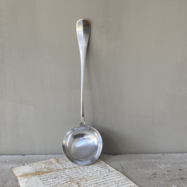 OV20110825 Sober old French silver soup ladle with monogram - TB - with small hallmark in beautiful condition! Size: 32 cm. long / 9 cm. cross section