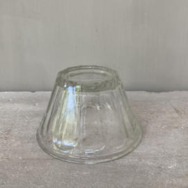 OV20110836 Antieke Franse confiture pot van mond geblazen glas in prachtige staat!  Afmeting: 7,5 cm. hoog /  12,5 cm. doorsnede