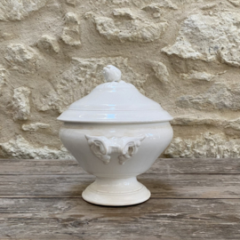 AW20111306 Antique French tureen with matching lid, stamped - Digoin & Sarreguemines, period: 1875-1900, in beautiful condition! Size: 15 cm high (to the lid) / 24.5 cm up to the handle / 20 cm cross section