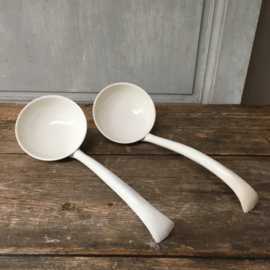 AW20110645 Set of 2 old terrine spoons stamp - Sociéte Céramique Maestricht made in Holland - period: 1900-1957 - in beautiful condition! Size: 29 cm. long / 10.5 cm. cross section
