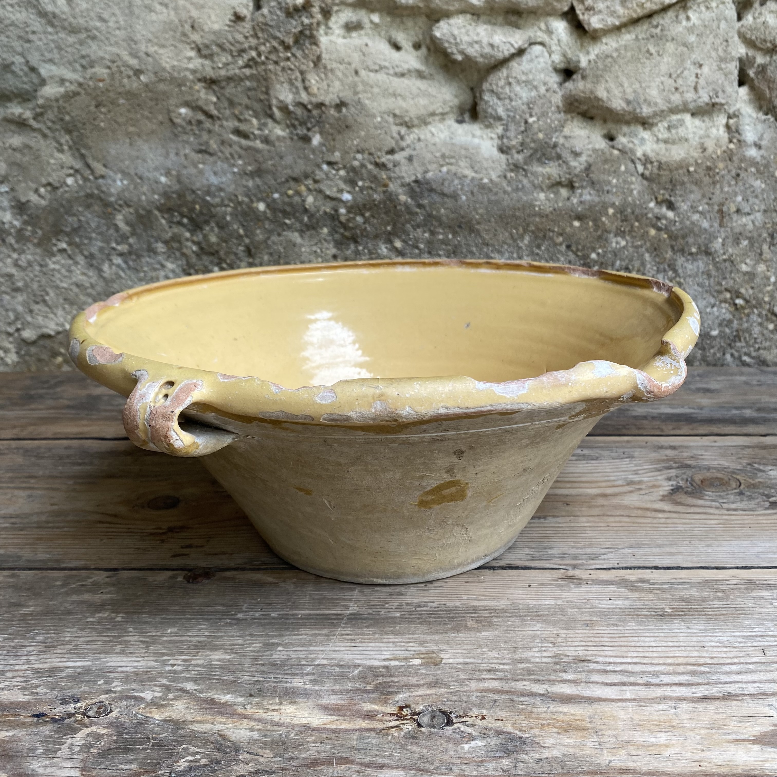 AW20111233 Antique French Gresalle in a nice small size, period: 19th century. In beautifully weathered condition! Size: 13.5 cm high / 33 cm cross section