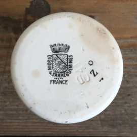 AW20110596 Antique French mustard jar Grey-Poupon stamp - Digoin & Sarrequemines - period: 1875-1900 in perfect condition! Size: 10 cm. high / 6 cm. intersection.