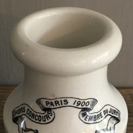 AW20110697 Antieke Franse mosterdpot Grey-Poupon stempel - Digoin & Sarreguemines - periode: 1875-1900 in perfecte staat! Afmeting: 11,5 cm. hoog / 6,5 cm. doorsnede.