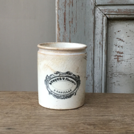AW20110532 Prachtig klein antiek Frans apothekerspotje stempel - Creil et Montereau L M & C - periode: 1840-1876 in zeer mooie staat!