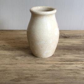 AW20110624 Old French mustard jar beautifully crackled and in perfect condition! / Size: 8 cm. high / 4 cm. intersection.