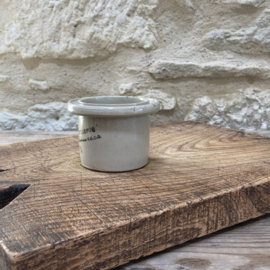 AW20111247 Old French stoneware pâté pot "La Conserve 1/4" in beautiful condition! Size: 7 cm high / 9.5 cm cross section