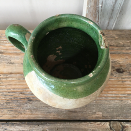 AW20110506 Late 19th century French pot in beautiful green and in beautiful condition! Size: 12 cm. high / 9.5 cm. section