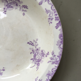 AW20110516 Antique French plate & scale stamp - Longwy Hanoi - period: 1890-1900 in lavender color. In beautiful condition! Dim. plate: 29 cm. cross section / Dim. scale: 27 cm. diameter / 5 cm. high. Mentioned price is as a set.