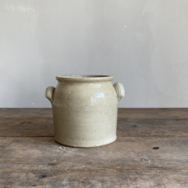 AW20111189 Oude Franse pot van grès aardewerk genummerd - 8 -  in mooie staat! Afmeting: 16 cm hoog /  14,5 cm doorsnede.
