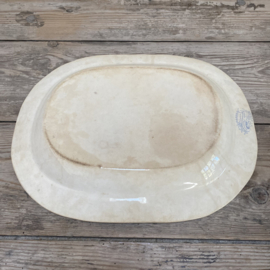 AW20111254 Antique English serving plate stamp - Asiatic Pheasants B.T.P. Co - Bovey Tracey Porcelain period: c1880 in perfect lightly stained condition! Size: 40 cm long / 4.5 cm high / 31 cm cross section.
