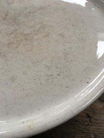 AW20110619 Antique French cake plate stamp - Opaque de Sarreguemines - period: 1875-1900 beautifully weathered and in perfect condition! Size: 11 cm. high / cross-section: 37 cm.