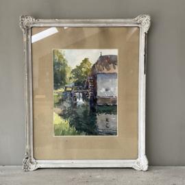 OV20110823 Beautiful old watercolor by the Belgian landscape painter Irène Barsin (1917-2004) signed bottom right in beautiful condition. Size: 53 cm. high / 43 cm. wide.