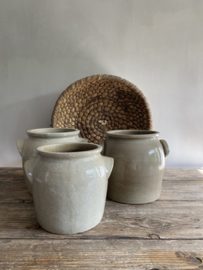 AW20111123 Old French grès pottery pot in beautiful condition! Size: 21 cm high / 17.5 cm cross section.