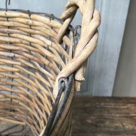 OV20110603 Old Swedish potato basket in weathered condition, but still decorative! Size: 35 cm. high / 53 cm. cross section. Pickup only.