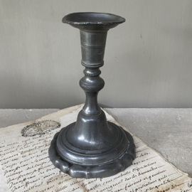 OV20110781 Old French zinc candlestick with mark in beautiful condition! Size: 14.5 cm. high / 9.5 cm. cross section foot