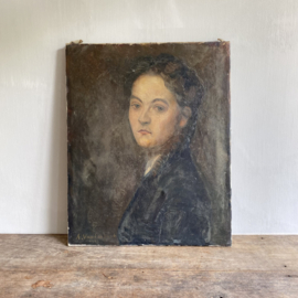 OV20110930 Old, presumably Belgian oil portrait painting in beautiful earthy tones signed - A. Van den Bosh 1949 - in beautiful condition! Size: 40.5 cm wide / 50 cm high