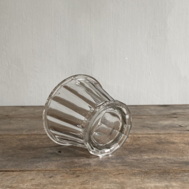 OV20111027 Antieke Franse confiturepot van mondgeblazen glas in prachtige staat! Afmeting: 8 cm hoog /  10,5 cm doorsnede