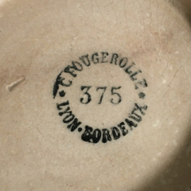 AW20110610 Old French ointment jar stamp - C Fougerolle - content: 375 grams. Beautifully buttered and in perfect condition! Size: 12 cm. high / 8 cm. intersection.