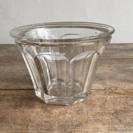 OV20111028 Grote antieke Franse confiturepot van mondgeblazen glas inhoud: 750 ml in prachtige staat! Afmeting: 9,5 cm hoog /  14 cm doorsnede