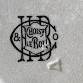 AW20111076 Set van 5 antieke Franse spotprent bordjes - Concours Regional -  stempel -  Hte  Boulenger & Cie Choisy le Roi -  periode: vanaf 1875 in prachtige en beboterde staat! Afmeting: 19 cm. doorsnede