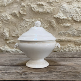 AW20111306 Antique French tureen with matching lid, stamped - Digoin & Sarreguemines, period: 1875-1900, in beautiful condition! Size: 15 cm high (to the lid) / 24.5 cm up to the handle / 20 cm cross section