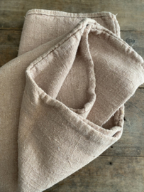 OV20111051 Old French original flour sack made of hemp/linen in stale old pink in beautiful condition! Size: +/- 1.16 m long / 60 cm wide. Beautiful to fill with a cushion...