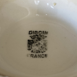 AW20111016 Large antique French café au lait bowl stamp - Digoin & Sarreguemines France period: 1920-1950 in beautiful condition! Size: 16 cm. cross section / 9.5 cm. high.