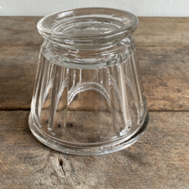 OV20111021 Antieke Franse confiture pot van mond geblazen glas periode: 19de eeuw in prachtige staat!  Afmeting: 10,5  cm hoog /  12 cm doorsnede