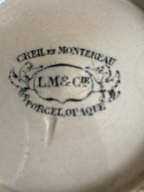 AW20110879 Antiek confiturepotje stempel - Creil et Montereau Leboeuf Milliet & Cie - periode:  1840-1876 in beboterde perfecte staat! Afmeting: 7 cm. hoog / 9 cm. doorsnede.