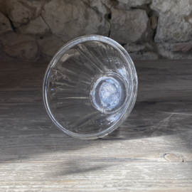 OV20111084 Antieke Franse confiturepot van mondgeblazen glas in prachtige staat! Afmeting: 8 cm hoog /  12,5 cm doorsnede