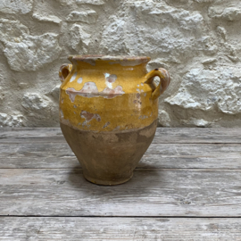 AW20111321 Antique French confit pot period: 19th century in beautifully weathered condition! Size: 24 cm high / 15.5 cm cross section