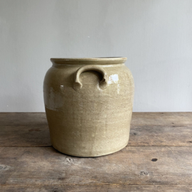 AW20111193 Grote oude Franse grès aardewerk pot in prachtige kleur - gemerkt: 3 liter -  Voor details zie foto's in prachtige staat! Afmeting: 25,5 cm hoog / 21 cm doorsnede