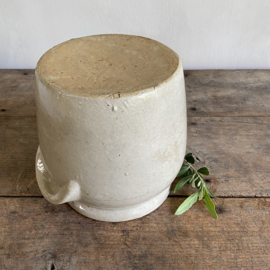 AW20111073 Oude Franse pot in grès aardewerk in prachtige staat! Afmeting: 19 cm hoog /  16 cm doorsnede