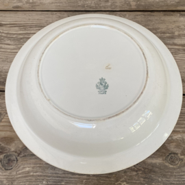 AW20111295 Antique French bowl stamp - Opaque Lunéville France - period: late 19th century in lightly buttered, beautifully weathered condition! Size: 31.5 cm cross section / 5 cm high