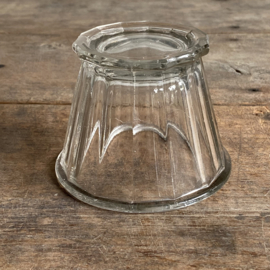 OV20111027 Antieke Franse confiturepot van mondgeblazen glas in prachtige staat! Afmeting: 8 cm hoog /  10,5 cm doorsnede