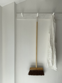 IH012 Iris Hantverk handmade broom with long handle in birch wood and bassine. Pick up at my store only.