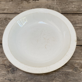 AW20111295 Antique French bowl stamp - Opaque Lunéville France - period: late 19th century in lightly buttered, beautifully weathered condition! Size: 31.5 cm cross section / 5 cm high