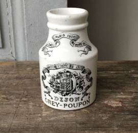 AW20110665 Antique French mustard jar Grey-Poupon stamp - Digoin et Sarreguemines - period: 1875-1900 in perfect condition! Size: 10 cm. high / 6 cm. cross section.