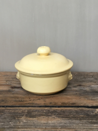 AW20110401 Old French patépot size 10 in beautiful soft yellow color with stamp KG Luneville = Société Keller and Guérin in perfect condition! Size: 9.5 cm. high incl. lid / 11 cm. section.