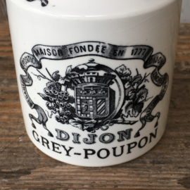 AW20110496 Large old French mustard pot DIJON Gray-Poupon stamp - Digoin Sarreguemines - period: last quarter of the 19th century in perfect condition! / Size: 13.5 cm. high / 6 cm. section