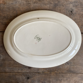 AW20111079 Antique French ovale serving dish decorated with anemone stamp - Creil et Montereau Labrador - period: 1894-1920 in perfect condition! Size: 37 cm long / 27 cm cross section.