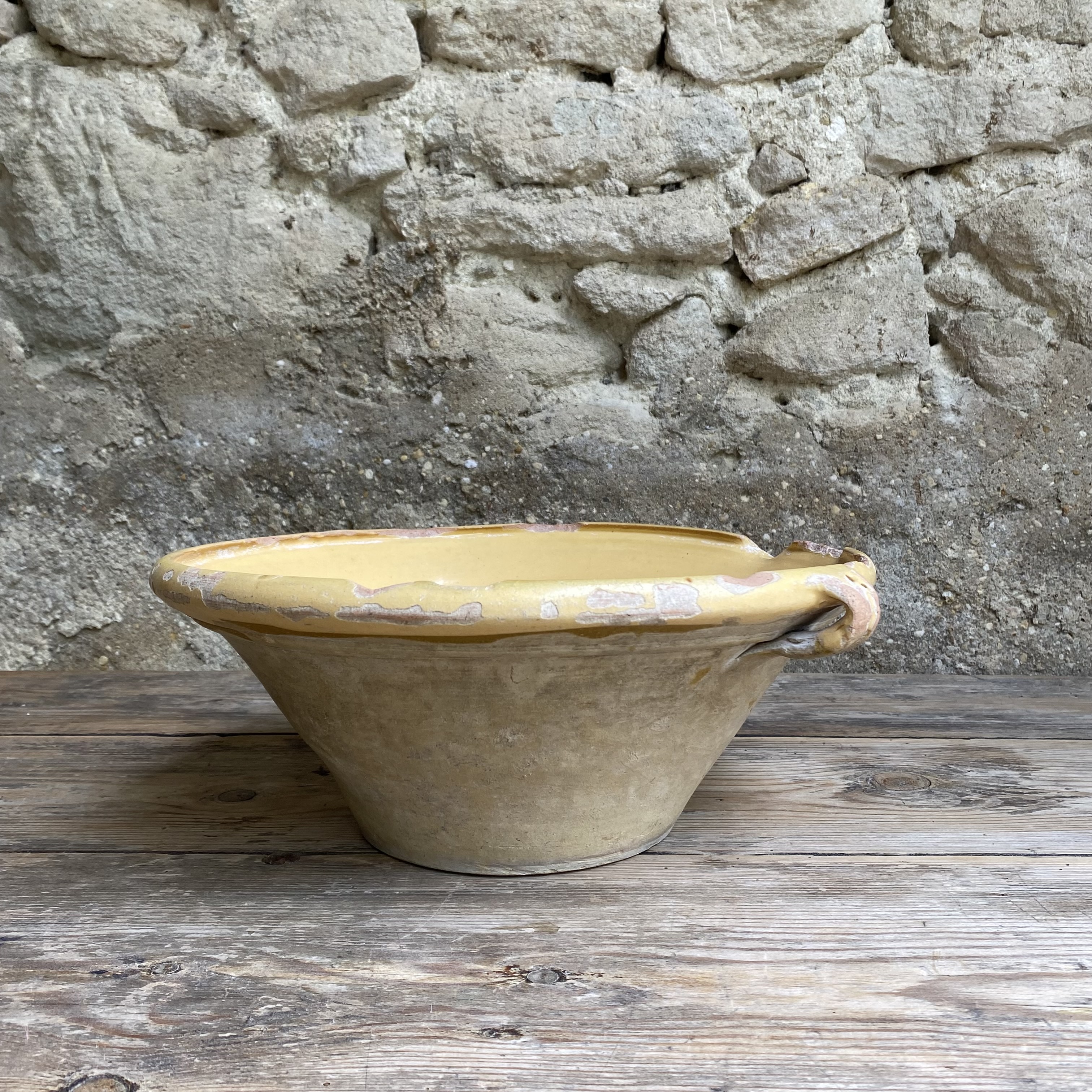 AW20111233 Antique French Gresalle in a nice small size, period: 19th century. In beautifully weathered condition! Size: 13.5 cm high / 33 cm cross section