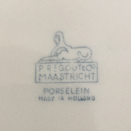 AW20110741 Oude zware klassieke schaal van porselein - stempel P.Regout & Co Maastricht Porselein made in Holland - periode: 1950-1960 in perfecte staat! Afmeting: 9,5 cm. hoog / 24 cm. doorsnede.