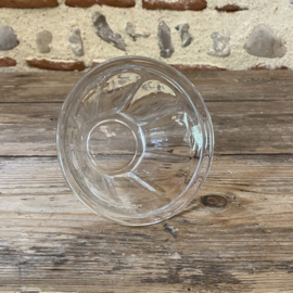 OV20111059 Oude Franse confiture pot van mond geblazen glas gemerkt - Bayel - inhoud: 375 gram in perfecte staat! Afmeting: 8 cm hoog / 12 cm doorsnede