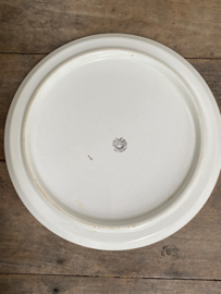 AW20110033 Large antique Belgian cake plate stamp - Villeroy & Boch Wallerfangen - period: 1874-1900 in beautiful lightly buttered condition! Size: 38 cm. cross section / 3 cm. high.