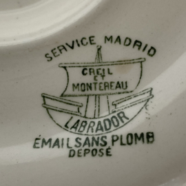 AW20111108 Antique French terrine stamp - Creil et Montereau Labrador - period 1894-1920 in beautiful condition! Size: 17 cm high / 22 cm. cross section